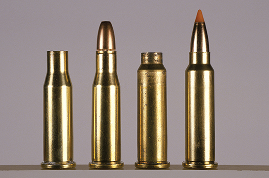 The 218 Mashburn Bee is another great wildcat to use in the field. Shown here is the forming process completed in the chamber of the rifle, and then run through the case-forming die to clean it up for testing.